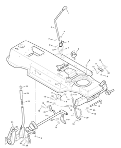 Mower Housing Suspension Diagram and Parts List for 40706A 1996 Briggs and Stratton Lawn Tractor